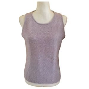 Forte Cashmere Lilac beaded tank top / shell size Large